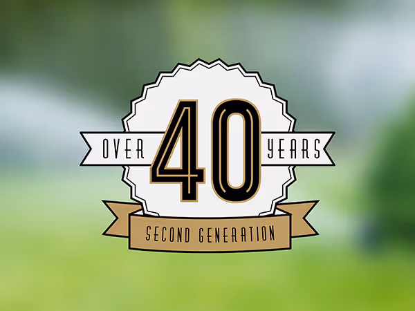 Icon displaying "Over 40 Years" and "Second Generation Landscapers"