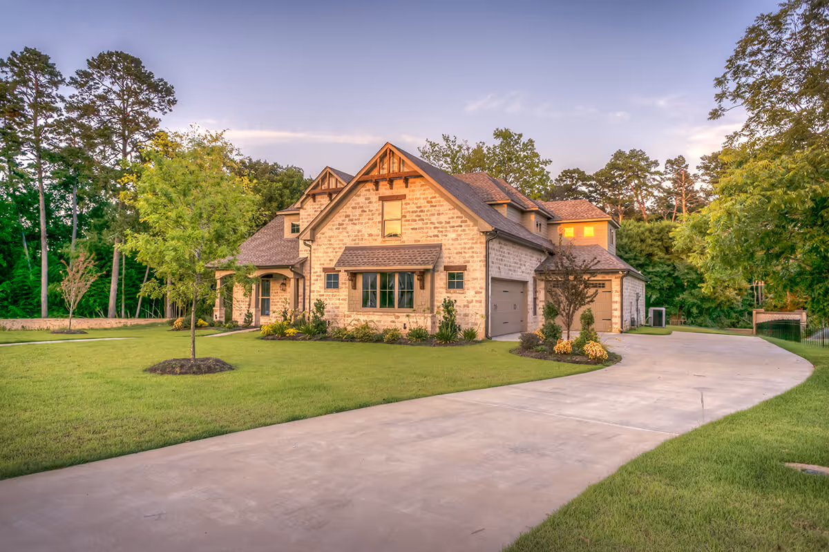 Photo of a beautifully landscaped exterior of a home