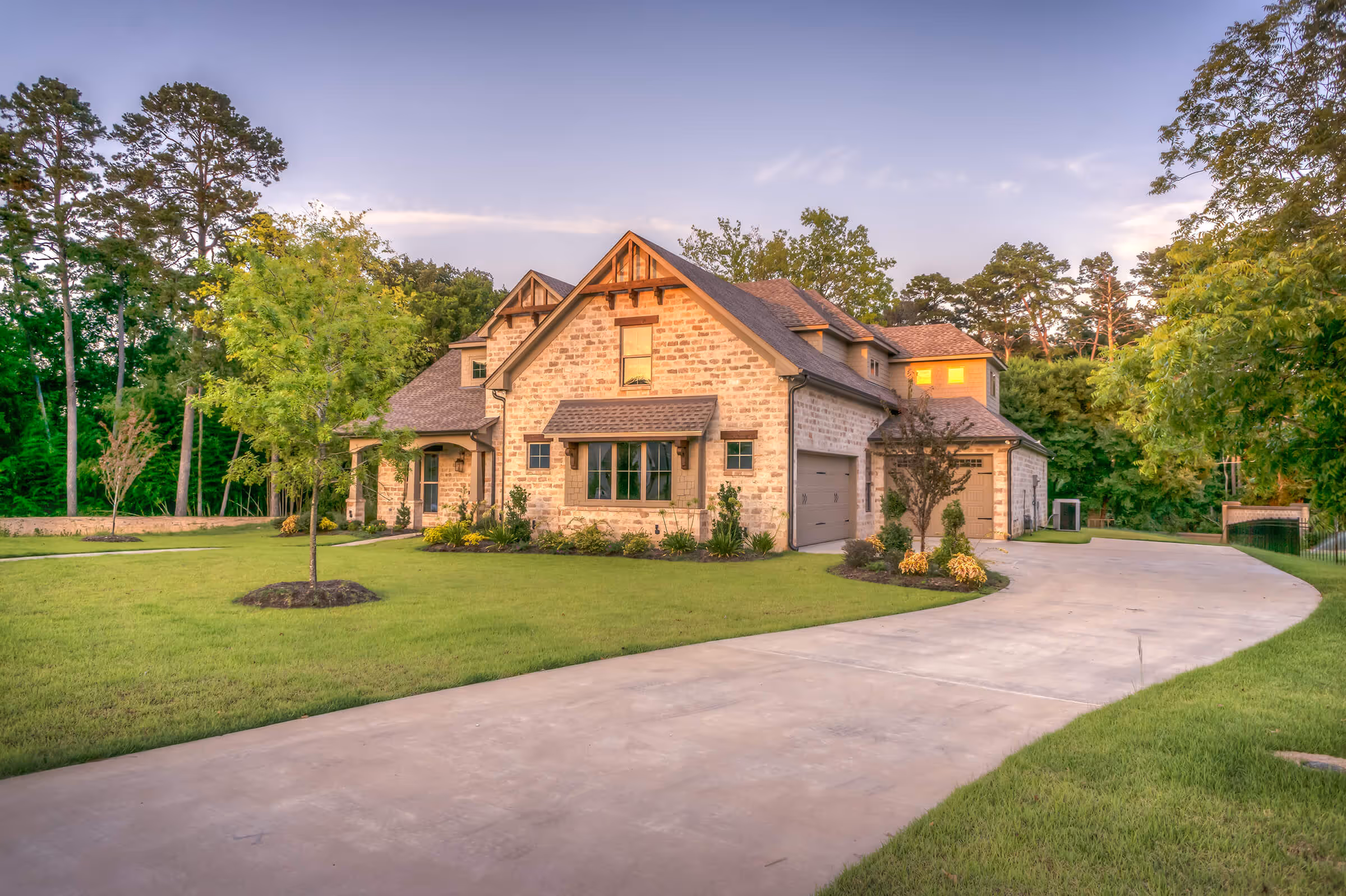 Photo of a beautifully landscaped exterior of a home
