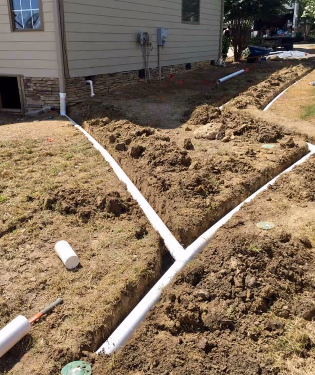 Photo of a drainage system being laid