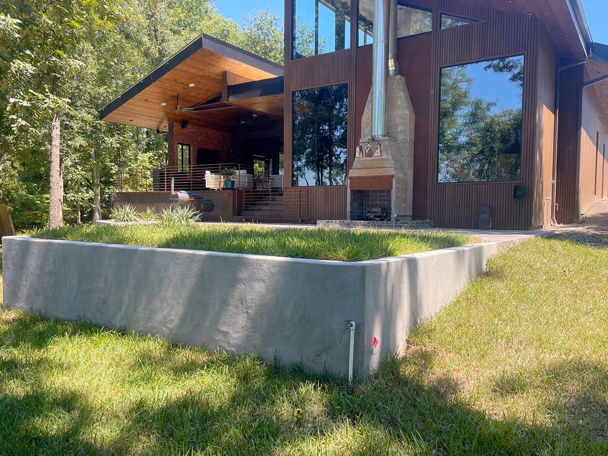 Photo of an in-ground sprinkler system